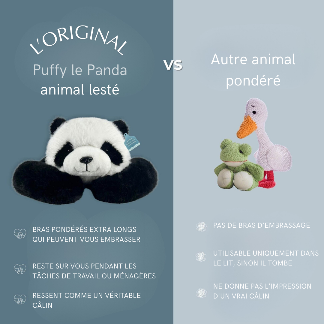 Puffy le Panda – Peluche lestée apaisante pour adultes
