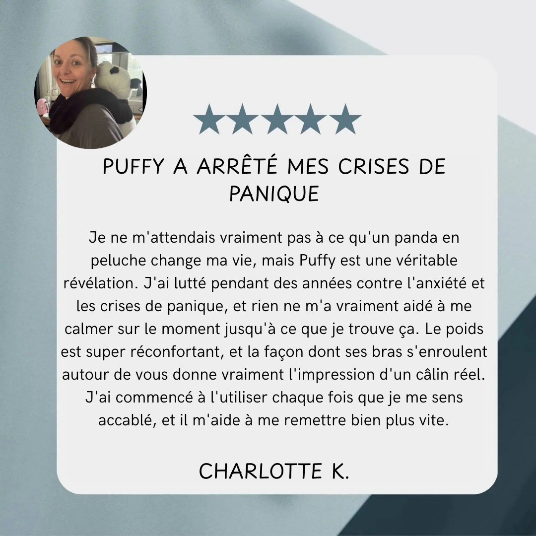 Puffy le Panda – Peluche lestée apaisante pour adultes